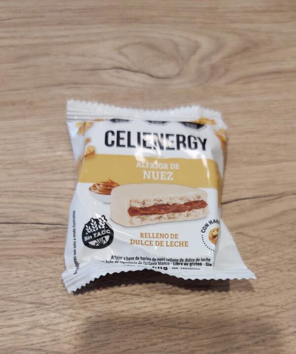 Alfajor nuez sin tacc de dulce de dulce de leche  Celienergy