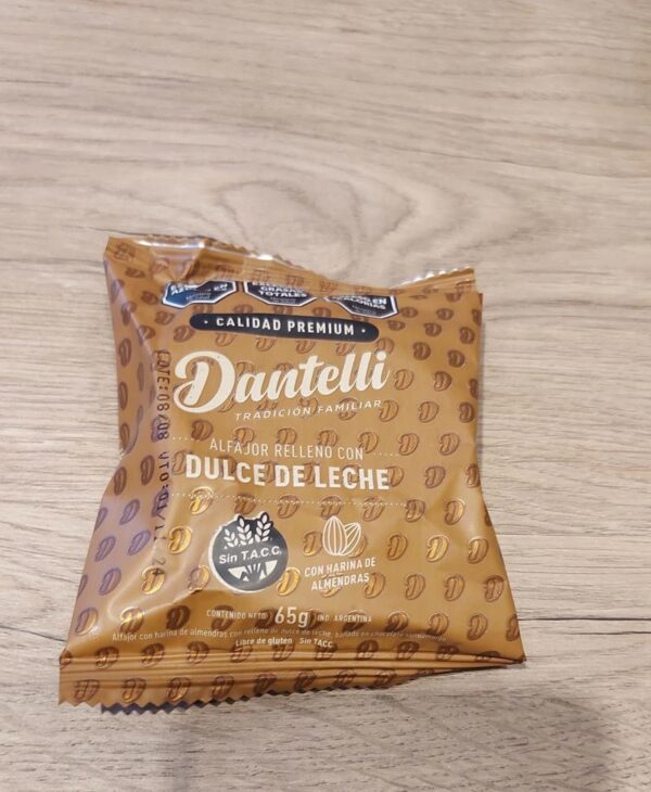 Alfajor dulce de leche almendrado 
sin tacc -dantelli