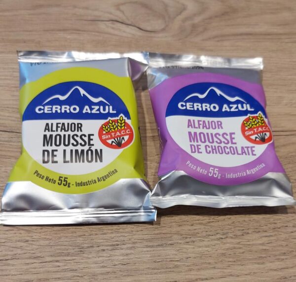 Alfajor Mousse de Vainilla . sin tacc.
 Cerro azul