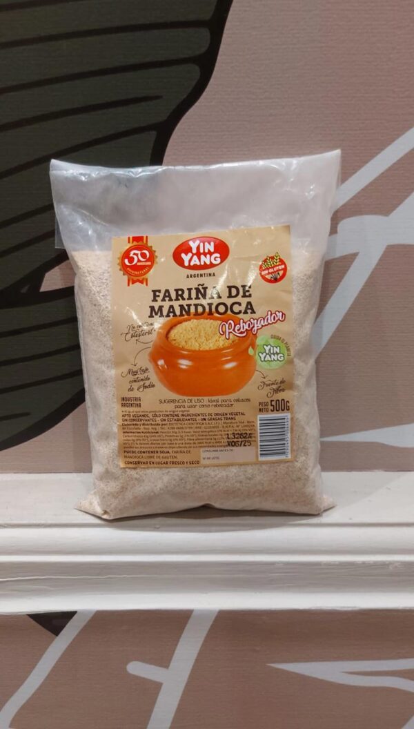 Farinha de mandioca .
yin yang x  500 grs.