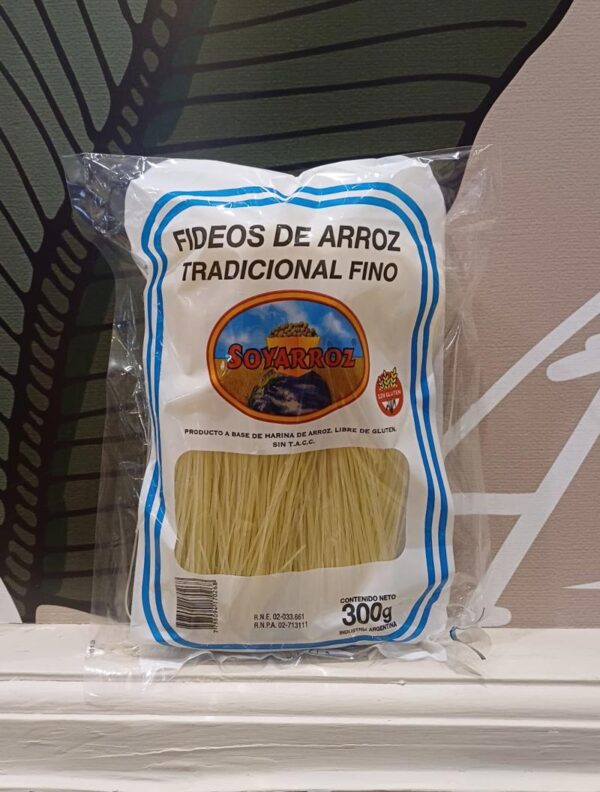 Fideos de arroz  sin tacc fino tradicional 300grs-
Soy arroz