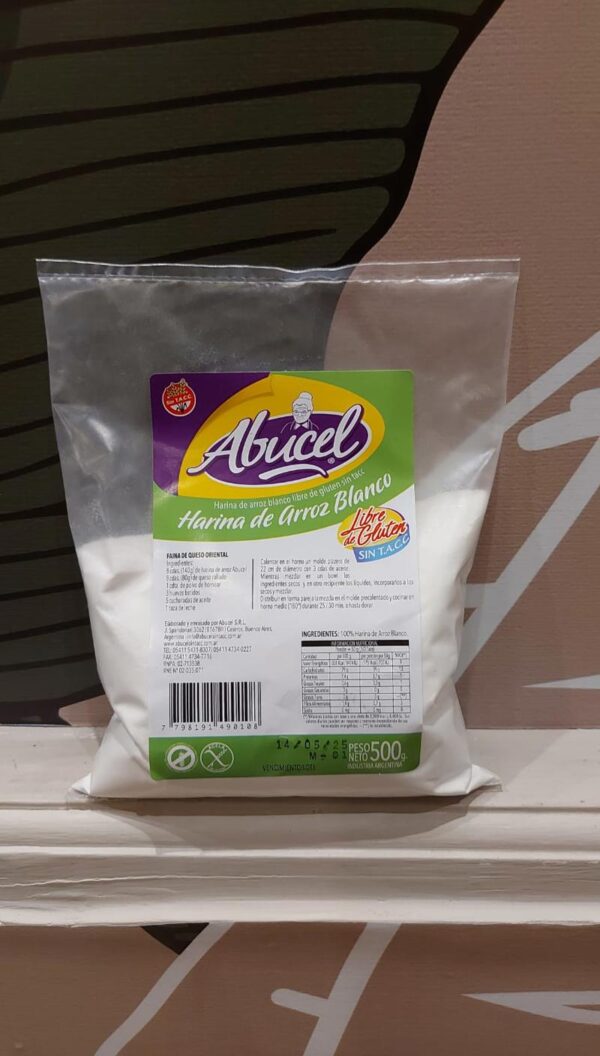 Harina de Arroz Blanco Abucel x 500 gr