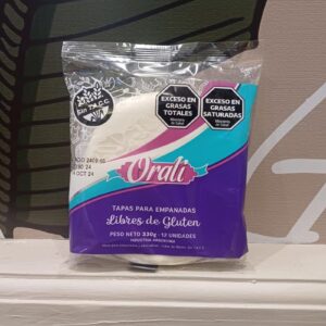Tapas para empanadas Orali  sin tacc 
x 12 unidades.
