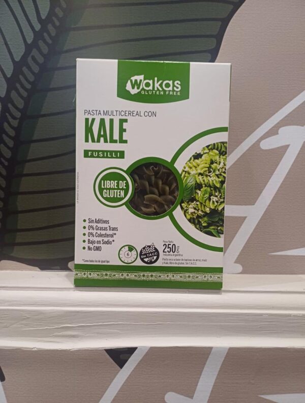 Pasta Seca Multicereal Fusilli con kale x 250g - Wakas