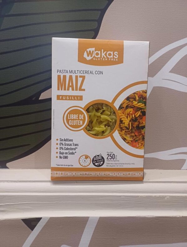 Pasta Seca Multicereal Fusilli maiz x 250g - Wakas